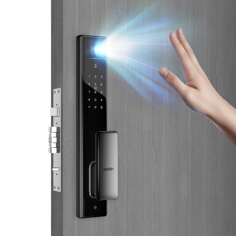 Tenon A5 pro Ultra Slim 18mm Automatic Control Built-in WiFi Palm Vein Unlock Smart Door Lock with Display and Digital Door Viewer