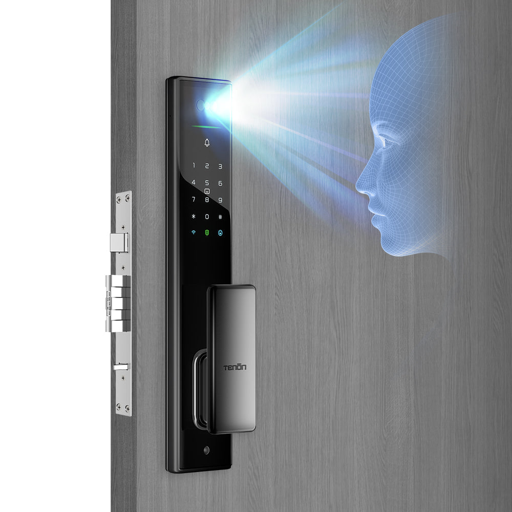 Tenon A5s Ultra Slim 18mm One-Button Automatic Control Built-in WiFi Smart Door Lock with Display and Digital Door Viewer