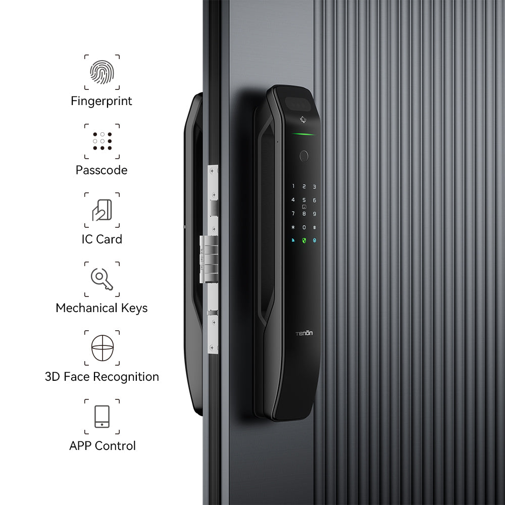 Tenon A6s 3D Face Recognition Built-in WiFi Smart Door Lock with Display and Digital Door Viewer