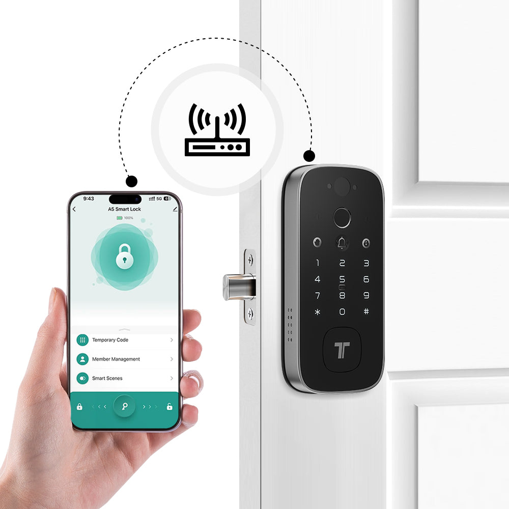 Tenon K10f Built-in WiFi Smart Door Lock with Digital Door Viewer