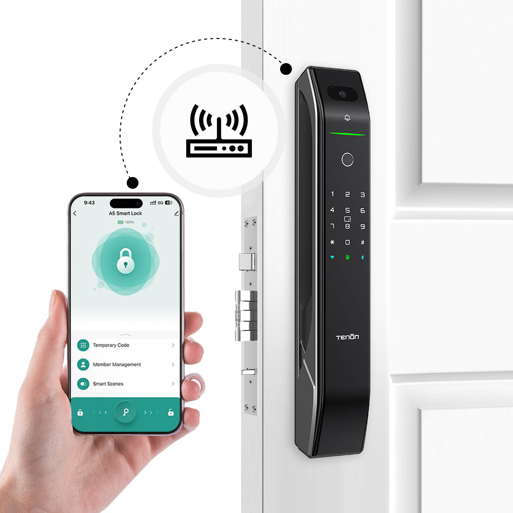 Tenon A7f Built-in WiFi Smart Door Lock with Digital Door Viewer